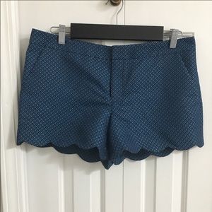 CLUB MONACO Amber Shorts Blue Scallop Hem 10